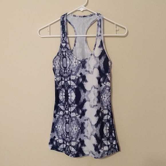 lululemon athletica Tops - Lululemon Cool Racerback blue ink print tank